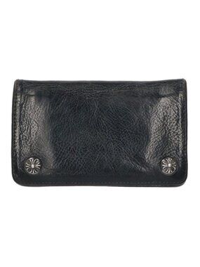 Chrome Hearts CH Cross Ball Button Leather Wallet